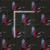 Agami heron dunkles Gewebe Stoff (Kachel)