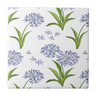agapanthus african lily flowers seamless pattern fliese
