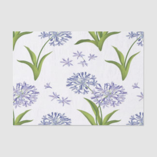 agapanthus African lily flowers seamless pattern Seidenpapier
