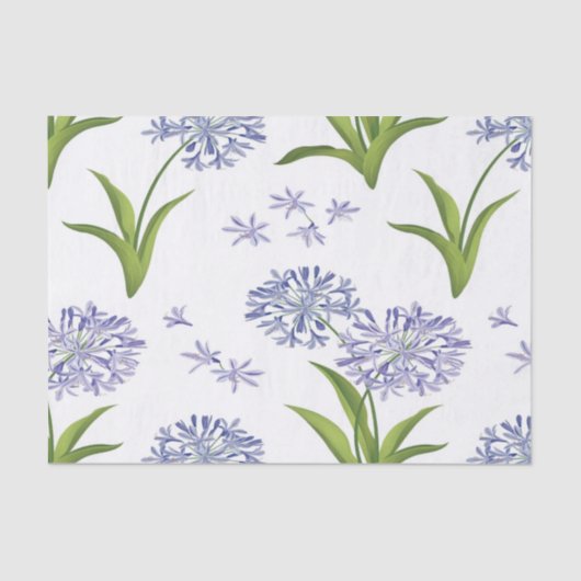 agapanthus African lily flowers seamless pattern Seidenpapier (Vorderseite)