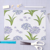 agapanthus African lily flowers seamless pattern Seidenpapier (Handwerk)