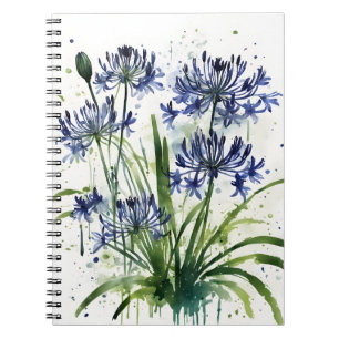 Agapanthus - Aquarellblumen iPad mini Hülle Notizblock
