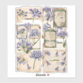 Agapanthus Blume Fussy Cut Ephemera 2 Aufkleber (Blatt)