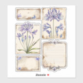 Agapanthus Blume Fussy Cut Ephemera Aufkleber (Blatt)