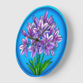 Agapanthus-Blume Große Wanduhr (Winkel)