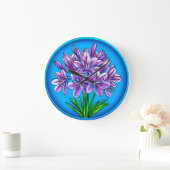 Agapanthus-Blume Große Wanduhr (Zuhause)