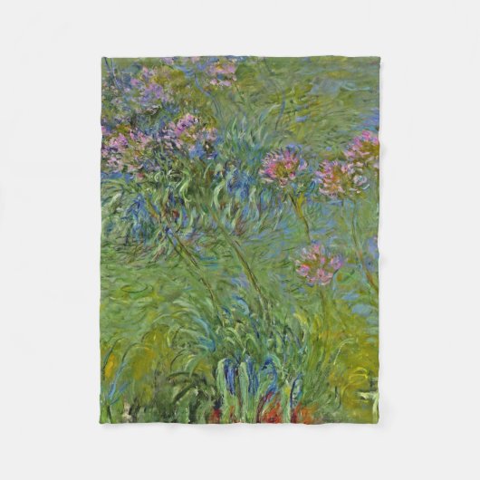 Agapanthus-Blume (von Claude Monet) Fleecedecke (Vorderseite)