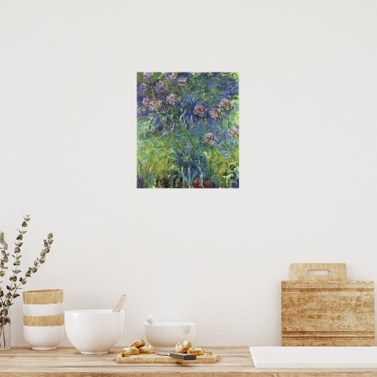 Agapanthus-Blume von Claude Monet Poster (Küche)