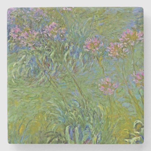 Agapanthus-Blume (von Claude Monet) Steinuntersetzer (Vorderseite)