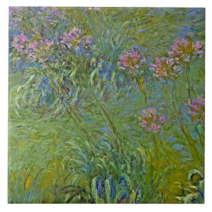 Agapanthus-Blumen (von Claude Monet) Fliese