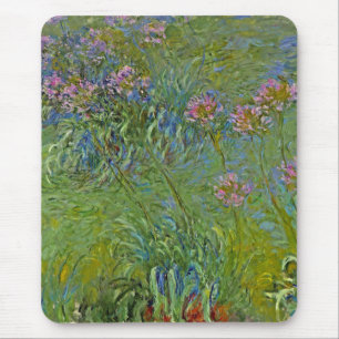 Agapanthus-Blumen (von Claude Monet) Mousepad