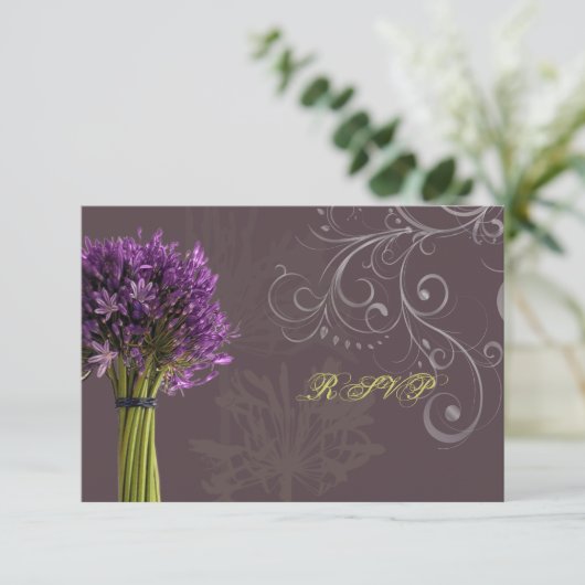 Agapanthus UAWG | DIY-Hintergrundfarbe RSVP Karte (Stehend Vorderseite)