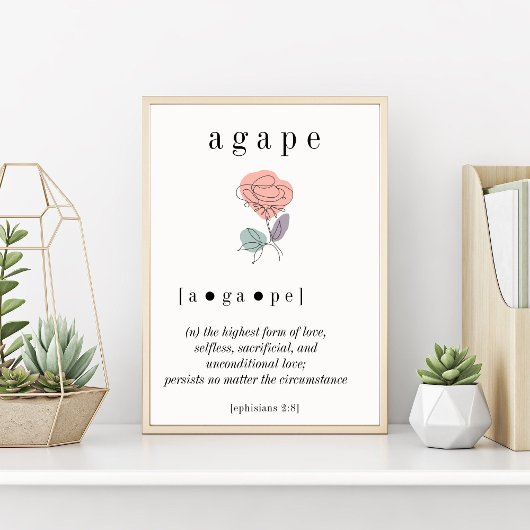 Agape Definition Wall Art Poster
