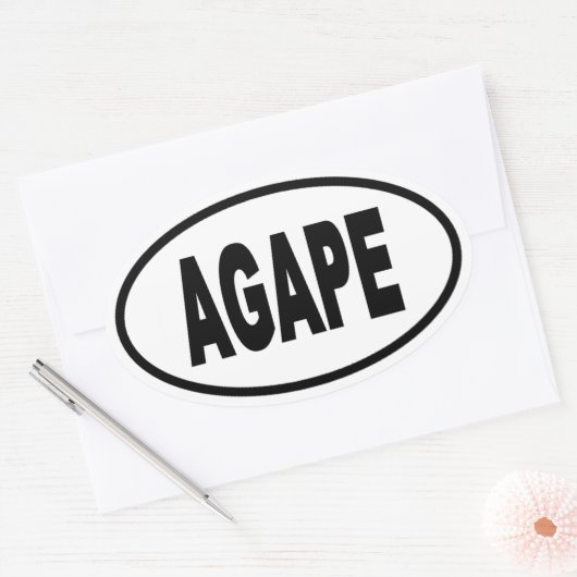 Agape Euro Style Ovaler Aufkleber (Umschlag)