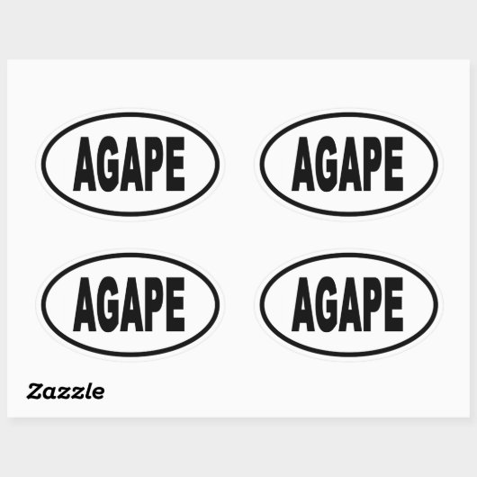 Agape Euro Style Ovaler Aufkleber (Blatt)