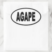 Agape Euro Style Ovaler Aufkleber (Tasche)