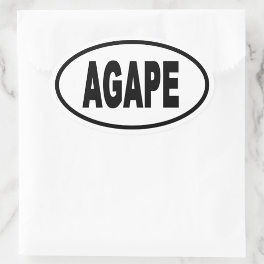 Agape Euro Style Ovaler Aufkleber (Tasche)