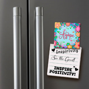 Agape Fun Floral Blue Modern Inspirivity Magnet