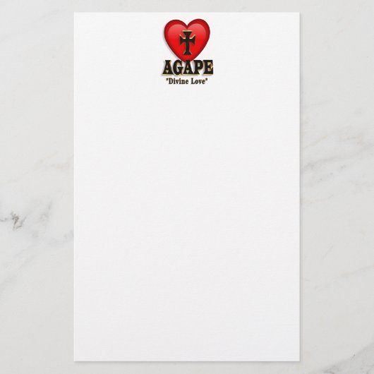 Agape Herzsymbol für Gottes göttliche Liebe Briefpapier (Vorderseite)