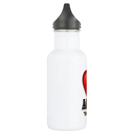 Agape Herzsymbol für Gottes göttliche Liebe Edelstahlflasche (Links)