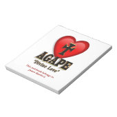 Agape Herzsymbol für Gottes göttliche Liebe Notizblock (Rotiert)