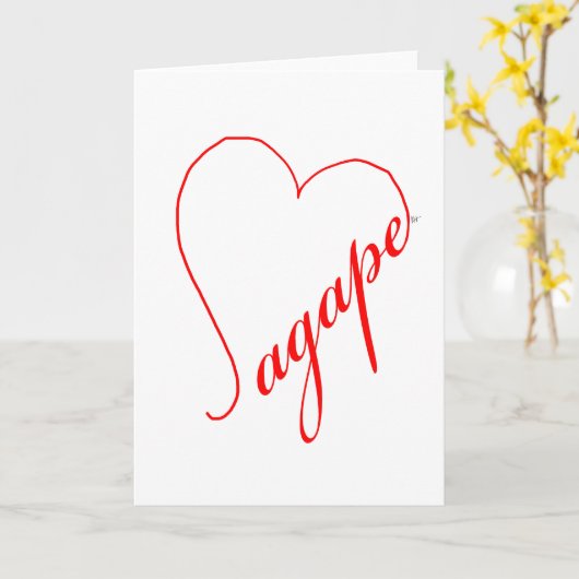 Agape (rot) Note Car Karte (Gelbe Blume)