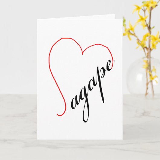 Agape (schwarz) Note Card Karte (Gelbe Blume)