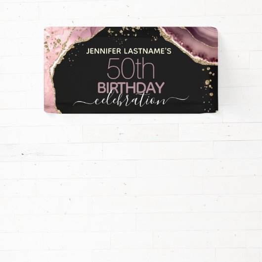 Agate 50. Geburtstag Budget Party Banner (InSitu)