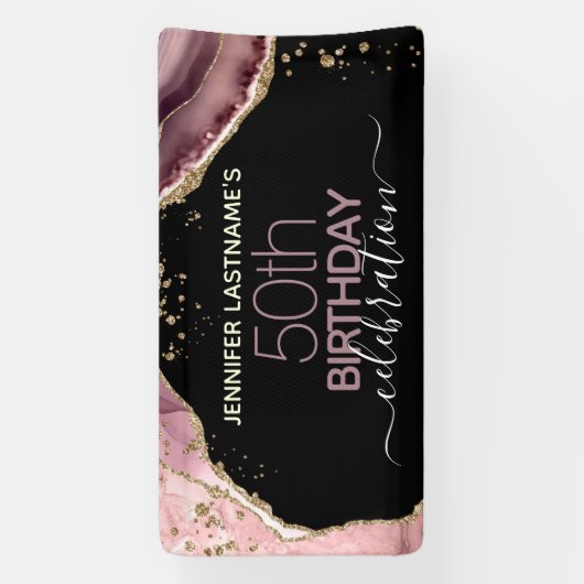 Agate 50. Geburtstag Budget Party Banner (Vertikal)