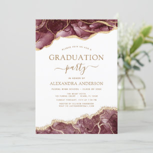 Agate Abschluss Class of 2022 Burgundy Gold Einladung