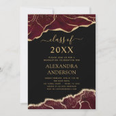 Agate Abschluss Class of 2023 Burgund Einladung (Vorderseite)