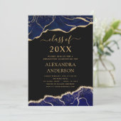 Agate Abschluss Class of 2023 Navy Blue Einladung (Stehend Vorderseite)