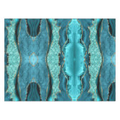 Agate Aquamarin Blue Gold Aqua Türkis Tableclout Tischdecke (Vorderseite (Horizontal))