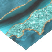 Agate Aquamarin Blue Gold Aqua Türkis Tableclout Tischdecke (Schrägansicht)