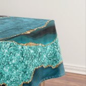 Agate Aquamarin Blue Gold Aqua Türkis Tableclout Tischdecke (Beispiel)