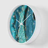 Agate Aquamarin Blue Gold Aqua Türkische Uhr (Winkel)