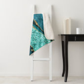 Agate Aquamarin Blue Gold Glitzer Aqua Türkis Sherpadecke (Beispiel)