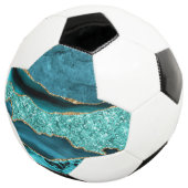 Agate Aquamarin Blue Gold Glitzer Marbella Aqua Fußball (Dreiviertel)