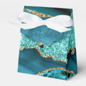 Agate Aquamarin Blue Gold Glitzer Marbella Aqua Geschenkschachtel (Vorderseite)