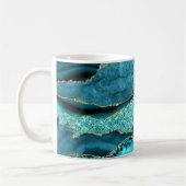 Agate Aquamarin Blue Gold Glitzer Marbella Aqua Kaffeetasse (Links)