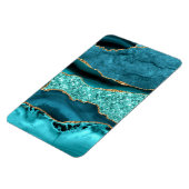 Agate Aquamarin Blue Gold Glitzer Marbella Aqua Magnet (Linke Seite)