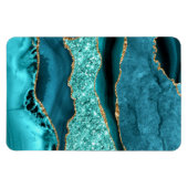 Agate Aquamarin Blue Gold Glitzer Marbella Aqua Magnet (Horizontal)