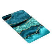 Agate Aquamarin Blue Gold Glitzer Marbella Aqua Magnet (Rechte Seite)