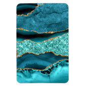 Agate Aquamarin Blue Gold Glitzer Marbella Aqua Magnet (Vertikal)