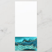 Agate Aquamarin Blue Gold Glitzer Marbella Aqua Menükarte (Rückseite)