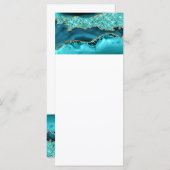 Agate Aquamarin Blue Gold Glitzer Marbella Aqua Menükarte (Vorne/Hinten)