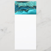 Agate Aquamarin Blue Gold Glitzer Marbella Aqua Menükarte (Vorderseite)