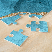Agate Aquamarin Blue Gold Glitzer Marbella Aqua Puzzle (Seite)