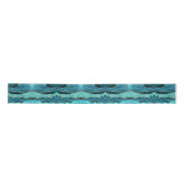 Agate Aquamarin Blue Gold Glitzer Marbella Aqua Satinband (Vorderseite)