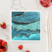 Agate Aquamarin Blue Gold Glitzer Marbella Aqua Serviette (Beispiel)